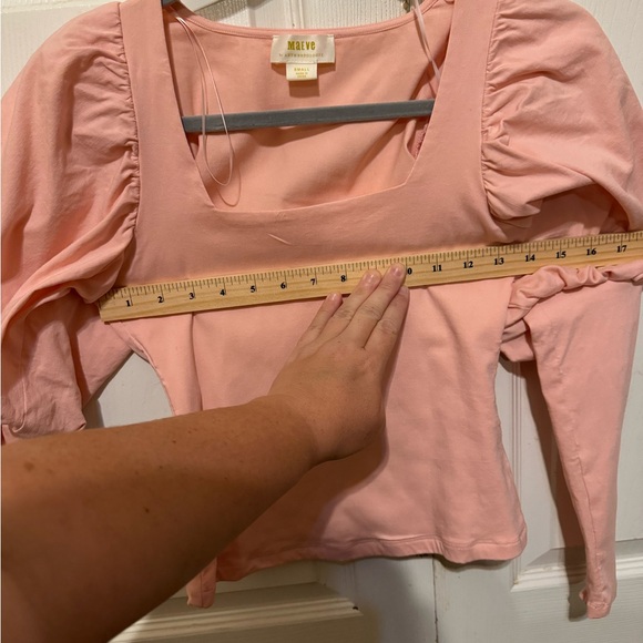 Maeve by Anthropologie blush puff sleeve top size small - Picture 4 of 5